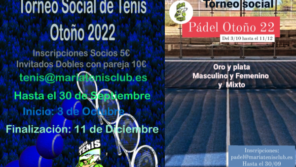 Torneo Social MTC Otoño 2022 Tenis y Padel